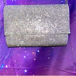 Rhinestone Silver Purse